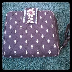 Vera Bradley navy blue zip small wallet